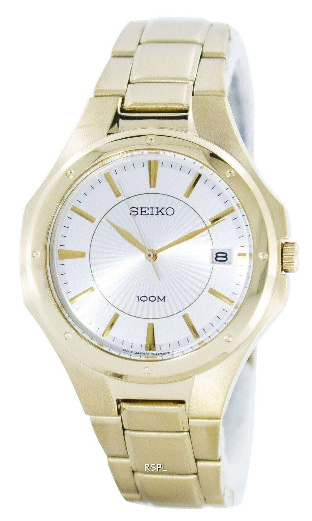 Seiko men's clearance gold tone watches