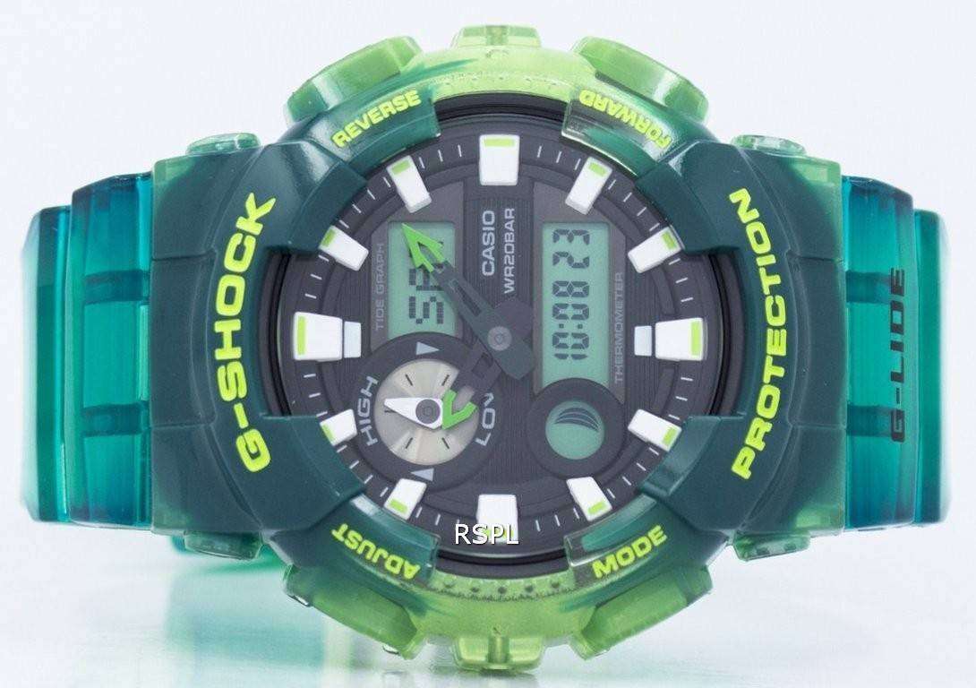 g shock with tide graph