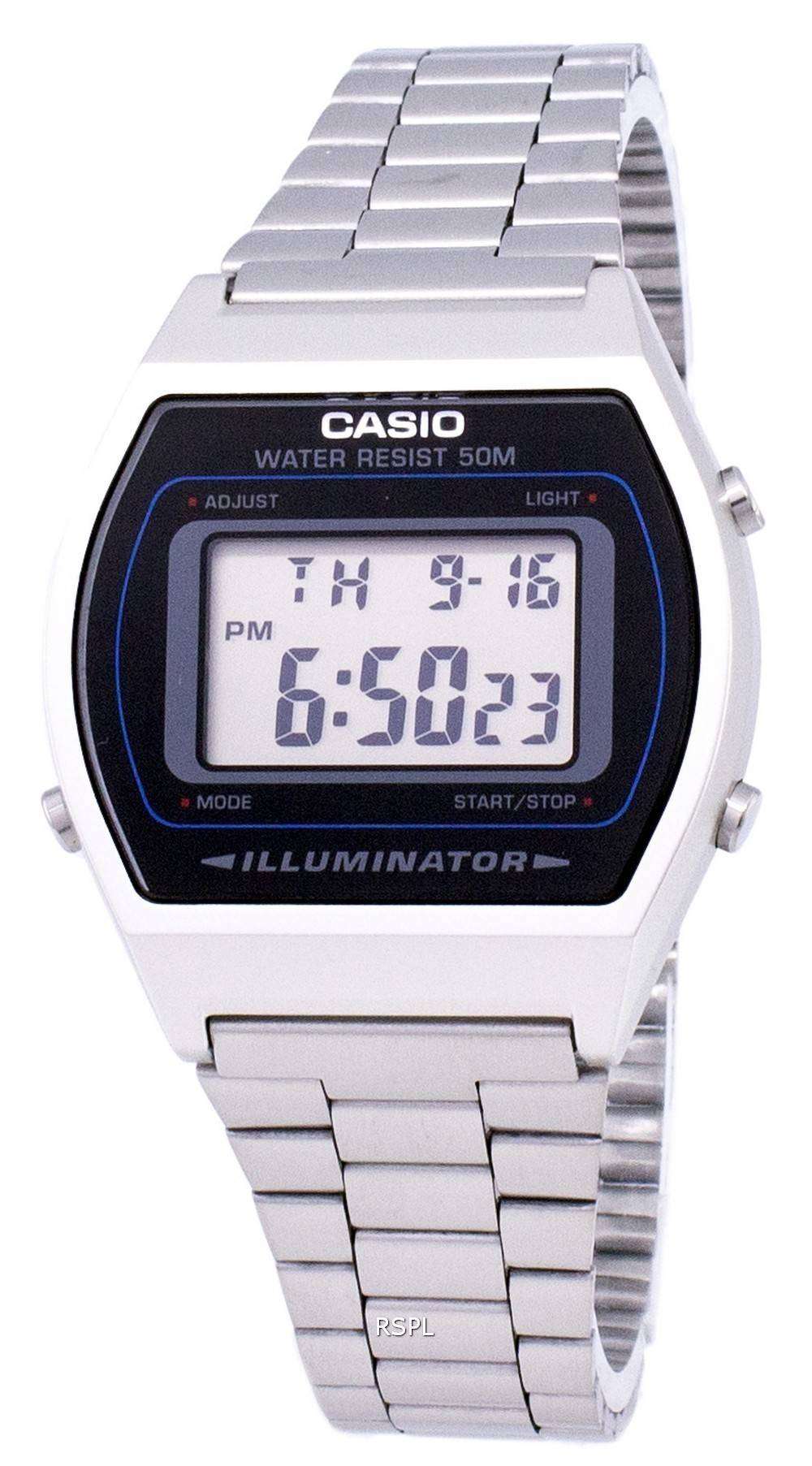 Casio Digital Quartz Stainless Steel Illuminator B640WD-1AVDF B640WD ...