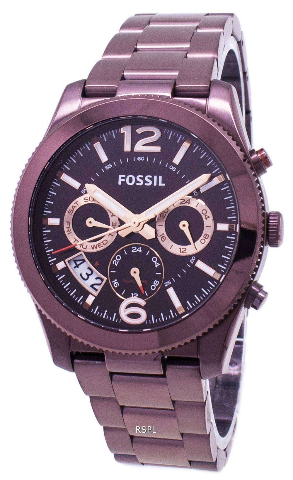 Fossil Perfect Boyfriend Multifunction Dual Time GMT Quartz ES4110 ...