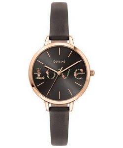 Oui & Me Petite Fleurette Grey Dial Leather Strap Quartz ME010061 Women's Watch