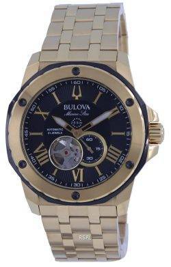 Bulova Marine Star Open Heart Black Dial Automatic Divers 98A273 200M Mens Watch