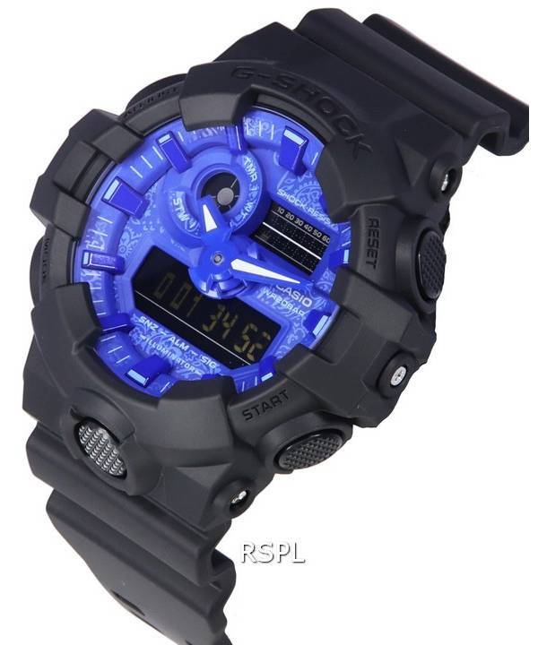 Casio G Shock Paisley Blue Analog Digital Dial Quartz Ga 700bp 1a