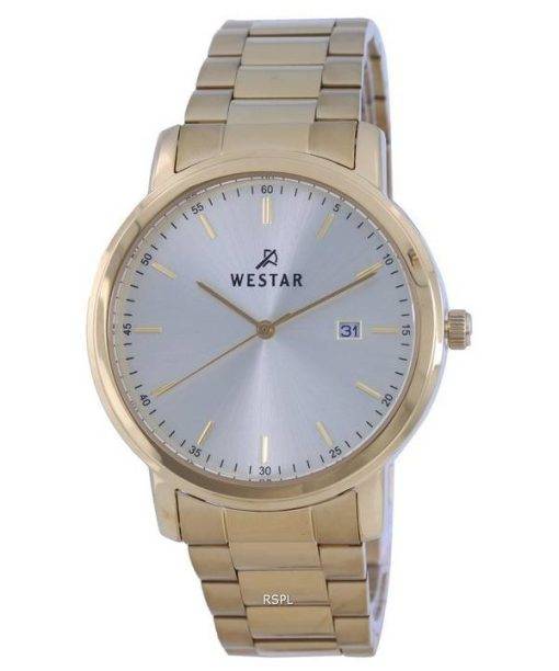 Westar Silver Dial Gold Tone Stainless Steel Quartz 50243GPN102 Men's Watch