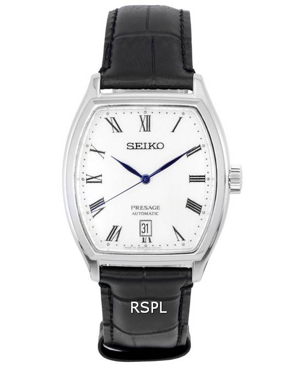 Seiko Presage Leather Strap White Dial Automatic SRPD05