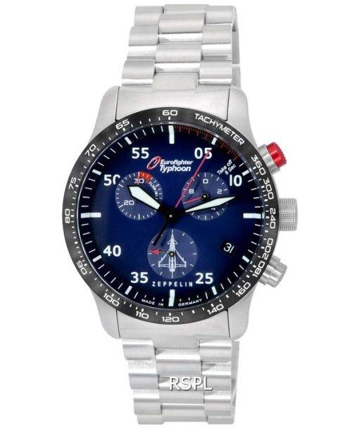 Zeppelin Eurofighter Typhoon Chronograph Blue Dial Quartz 7298M3SET 100M Mens Watch With Band Sets