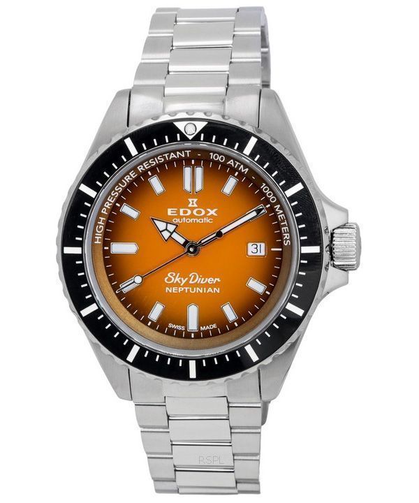 Edox Skydiver Neptunian Orange Dial Automatic Diver s 801203NMODN 1000M Men s Watch