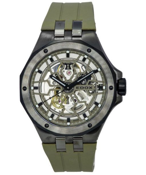 Edox Delfin Mecano Green Skeleton Dial Automatic Diver's 85303357GNCAVVONB 200M Men's Watch