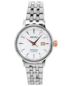 Seiko Presage Cocktail Time Clover Club Diamond Accents White Dial Automatic SRE009J1 Womens Watch