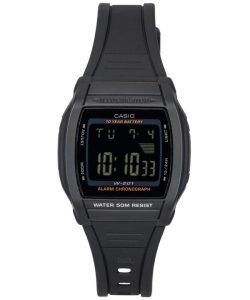 Casio Digital Sports Resin Strap Black Dial Quartz W-201-1B Men's Watch