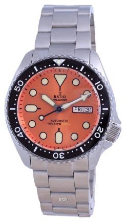 Ratio FreeDiver Orange Dial Sapphire Crystal Stainless Steel Automatic RTA114 200M Men's Watch