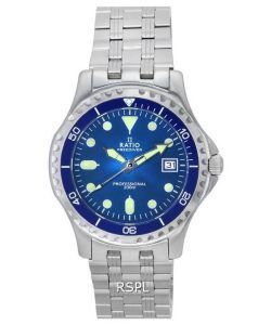 Ratio FreeDiver Professional Sapphire Blue Sunray Dial Quartz RTF007 200M Men's Watch