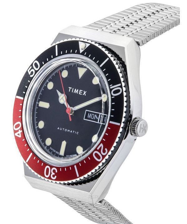 Timex Q-Series M79 Stainless Steel Black Dial Automatic TW2U83400 Mens Watch