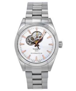 Tissot T-Classic Gentleman Powermatic 80 Silver Open Heart Dial Automatic T127.407.11.031.01 100M Mens Watch