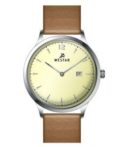 Westar Profile Leather Strap Light Champagne Dial Quartz 50217STN182 Mens Watch