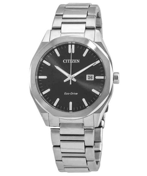 Citizen Eco-Drive Stainless Steel Black Dial BM7600-81E 100M Men's Watch