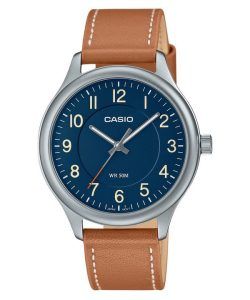 Casio Standard Analog Leather Strap Blue Dial Quartz MTP-B160L-2B Mens Watch