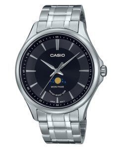 Casio Standard Analog Moon Phase Black Dial Quartz MTP-M100D-1A Mens Watch