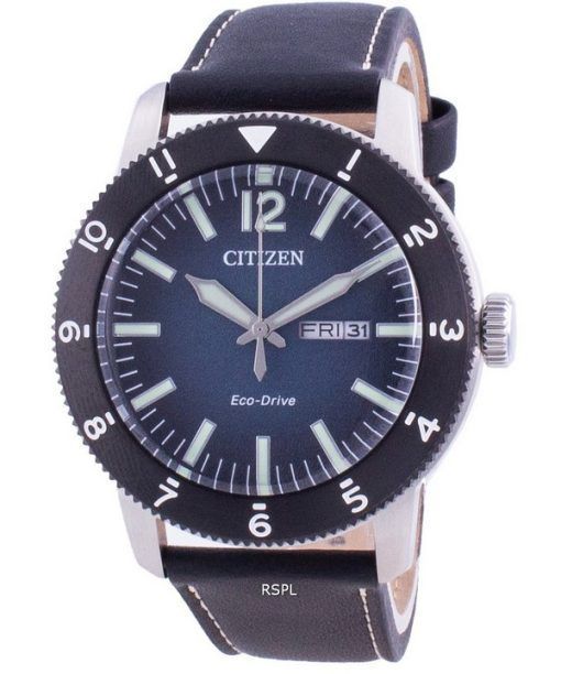 Citizen Blue Dial Calf Leather Eco-Drive AW0077-19L 100M Men's Watch