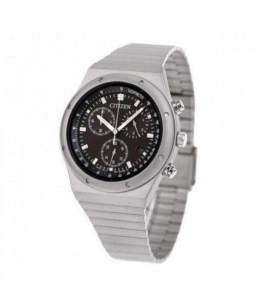 Citizen Eco-Drive Chronograph Stainless Steel Black Dial AT2540-57E Mens Watch