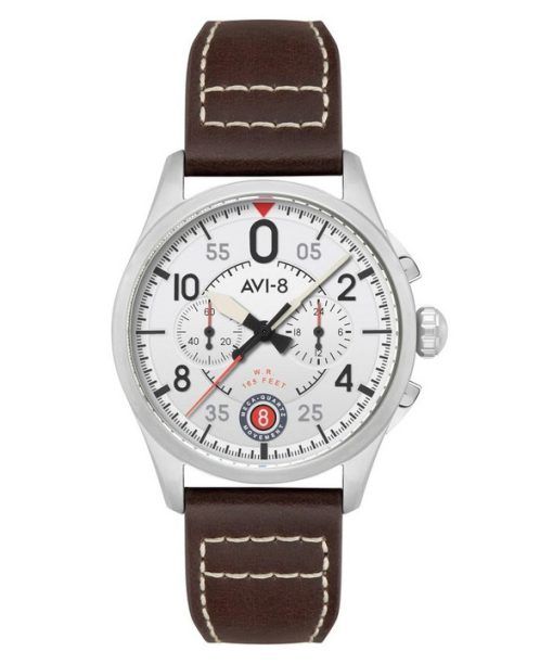 AVI-8 Spitfire Lock Chronograph Aircraft White Dial Quartz AV-4089-05 Mens Watch