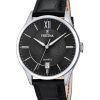 Festina Classics Leather Strap Black Dial Quartz F20426-3 Mens Watch