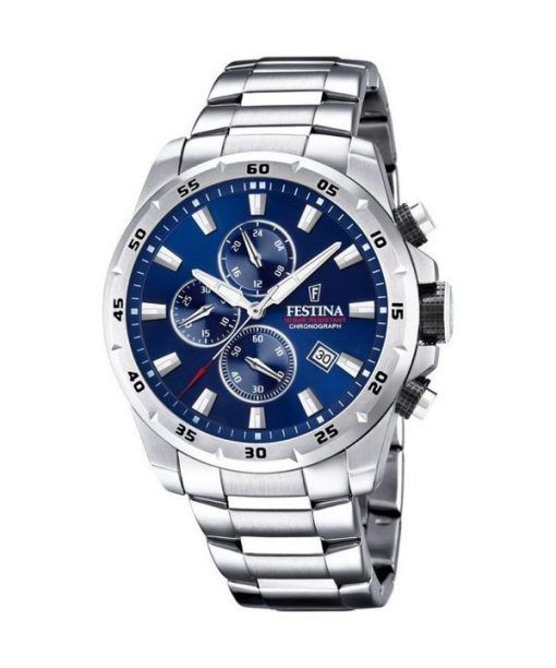 Festina Sport Chronograph Stainless Steel Blue Dial Quartz F20463-2 100M Mens Watch