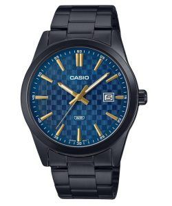 Casio Standard Analog Black Ion Plated Stainless Steel Blue Dial Quartz MTP-VD03B-2A Men's Watch