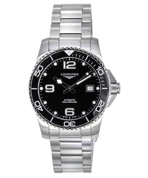 Longines HydroConquest Stainless Steel Black Dial Automatic Diver's L3.741.4.56.6 300M Men's Watch