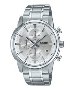 Casio Standard Analog Chronograph Stainless Steel Silver Dial Quartz MTP-E510D-7AV Men's Watch