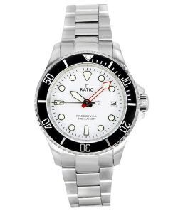 Ratio FreeDiver Sapphire Stainless Steel White Dial Quartz RTF037 200M Men's Watch