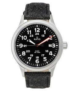 Ratio Quest Men's Field Watch Sapphire Canvas Strap Quartz RTQ023 100M Lewis And Clark Edition