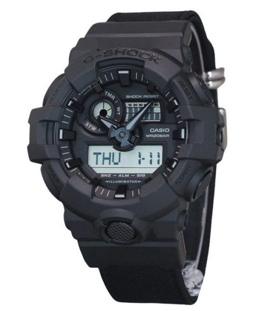 Casio G-Shock Analog Digital Eco Cloth Strap Black Dial Quartz GA-700BCE-1A 200M Men's Watch