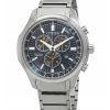 Citizen Eco-Drive Super Titanium Chronograph Blue Dial AT2530-85L 100M Men's Watch