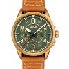 AVI-8 Spitfire Lock Chronograph Leather Strap Bronze Green Dial Quartz AV-4089-02 Mens Watch