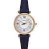 Fossil Carlie Crystal Accents Silver Dial Navy LiteHide Leather Quartz ES5295 Women's Watch