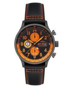 AVI-8 Hawker Hurricane Classic Chronograph Noire Leather Strap Black Dial AV-4011-0R Men's Watch