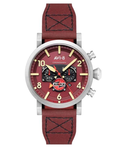 AVI-8 Dambuster Gibson Dual Time Chronograph Airfix Edition Hazard Red Dial AV-4107-04 Men's Watch