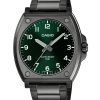 Casio Standard Analog Black Ion Plated Stainless Steel Green Dial Quartz MTP-E730B-3AV Men's Watch