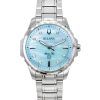 Bulova Marine Star Diamond Accents Stainless Steel Blue Mother Of Pearl Dial Quartz 96P248 100 Women's Watch