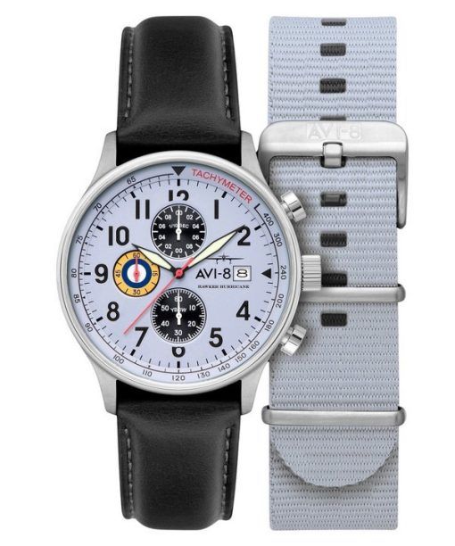 AVI-8 Hawker Hurricane Classic Chronograph Grey Dial Quartz AV-4011-0V Men's Watch With Extra Strap