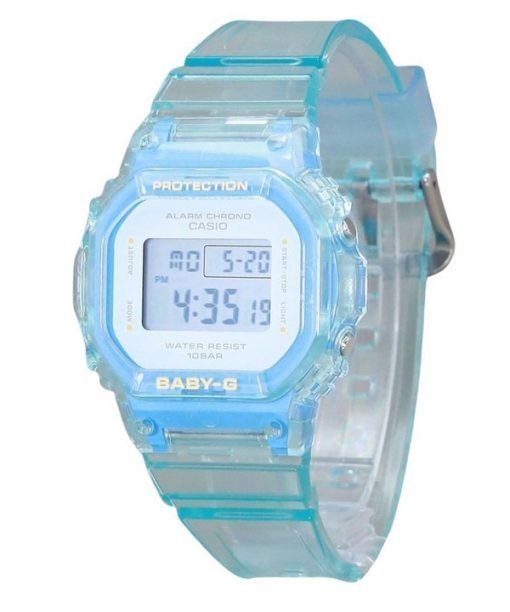 Casio Baby-G Digital Summer Jelly Transparent Light Blue Resin Strap Quartz BGD-565SJ-2 100M Women's Watch