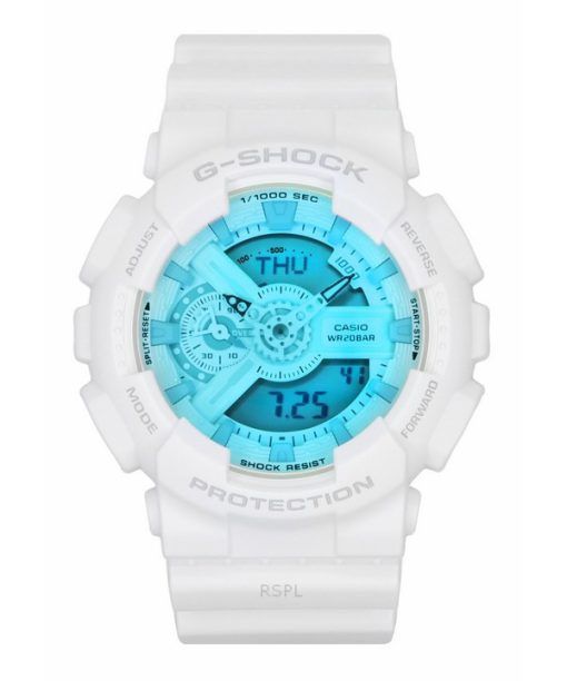 Casio G-Shock Analog Digital White Resin Strap Multicolor Dial Quartz GA-110TL-7A 200M Men's Watch