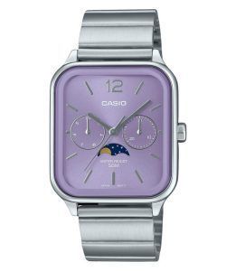 Casio Standard Analog Moon Phase Stainless Steel Purple Dial Quartz MTP-M305D-6AV Men's Watch