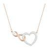 Swarovski Hyperbola Infinity And Heart Mixed Metal Finish Necklace 5518865 For Women