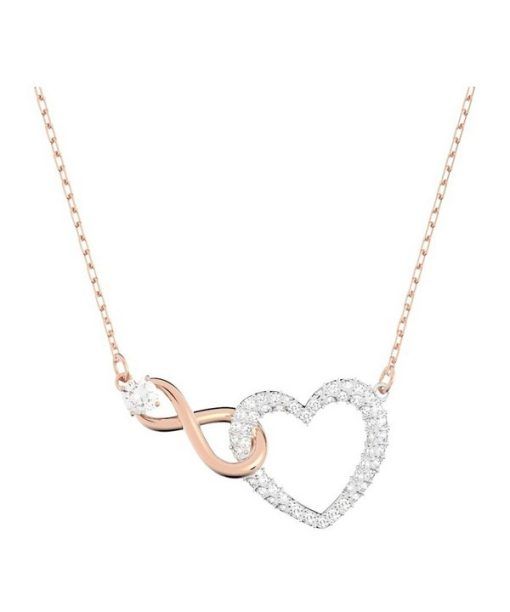 Swarovski Hyperbola Infinity And Heart Mixed Metal Finish Necklace 5518865 For Women