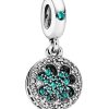 Pandora Silver Lucky Four Leaf Clover Dangle Charm Cubic Zirconia 797906NRGMX For Women