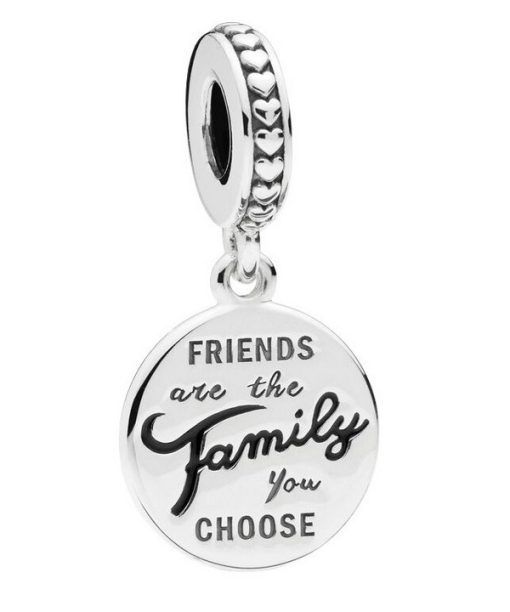 Pandora Friends Are Family Dangle Charm With Black Enamel 798124EN16 For Women