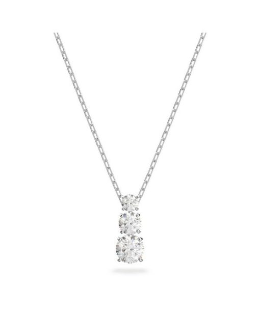 Swarovski Stilla Attract Rhodium Plated And Zirconia Pendant 5414970 For Women