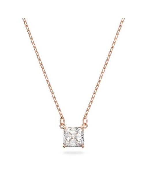 Swarovski Stilla Attract Clear Crystals And Rose Gold Tone Necklace 5510698 For Women